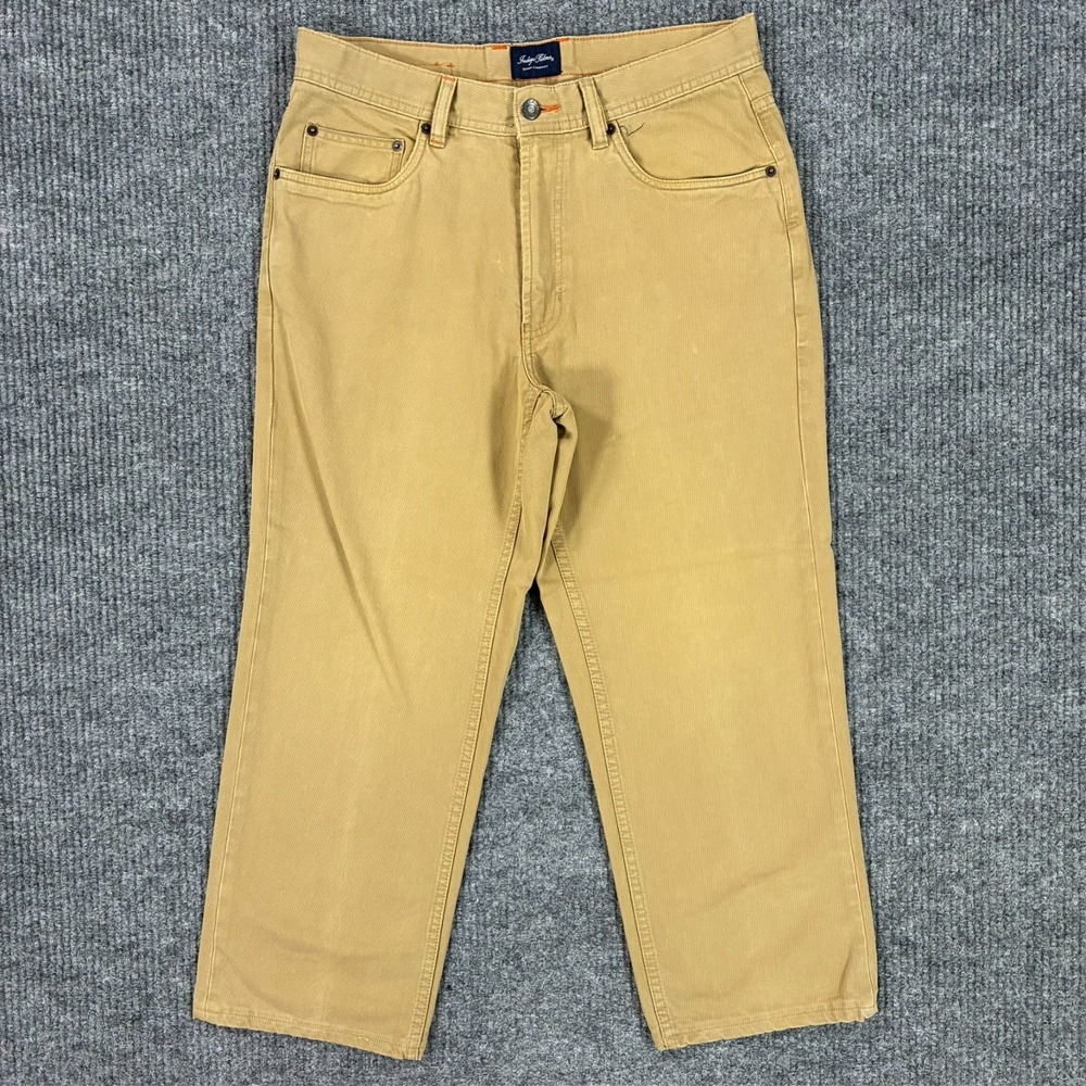 Indigo Palms Pants Mens Size 33x30 Khaki Classic Fit Cotton Casual Mid Rise